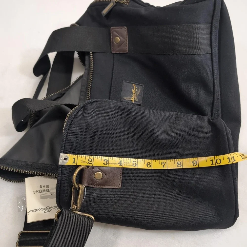 New Vintage Eddie Bauer Duffel Bag Black Nylon Carry On Travel Weekender Luggage